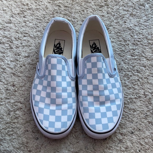 Vans Shoes - BLUE CHECKERED SLIP ON VANS